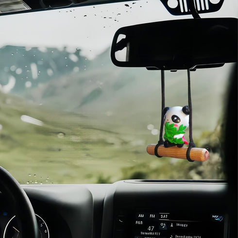 ZOSTLAND Cute Swing Ornament Car Auto Rear View Mirror Hanging Decoration Suspension Pendant Accessories Applicable to Car Truck Suv (Panda)...
