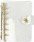 A7 Soft PVC Binder Cover Glitter Golden Refillable Budget Binder 6-Holes Loose Leaf Notebook Binders Round Ring Personal Planner Pages Protectors ...