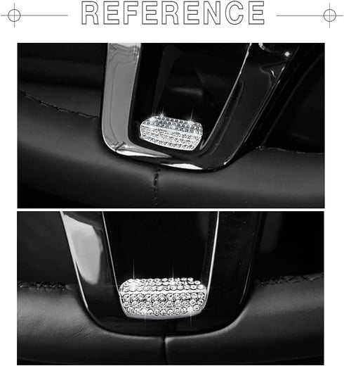 1797 for Volkswagen VW Accessories Jetta Passat Tiguan e-Golf Golf Atlas Arteon Bling Steering Wheel U Shape Cover Trim Parts Sticker Silver Cryst...