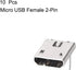 uxcell 10PCS Micro USB Female Socket Connector 2-Pin DIP 90 Degree Replacement Adapter...