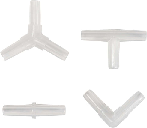 ALEGI Aquarium Air Valve Connector, Air Tubing Plastic Connector for 3/16 Airline Tube (4 Shapes 40Pcs)...