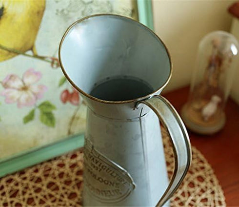 VANCORE Shabby Chic Large Metal Jug Flower Pitcher Vase...