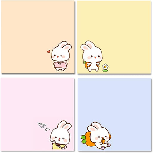 4 Pack 80Sheets Per Pack 3.15x3.15in Self-Stick Note Pads, Kawaii Sticky Notes,Cute Sticky Notes,Korean Sticky Notes,cute stationary,cute school s...