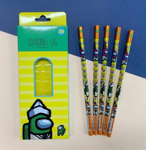 Among Us Pencils, 5 Count, 2B, 1 Random Package(Package May Vary) Will Be Sent....
