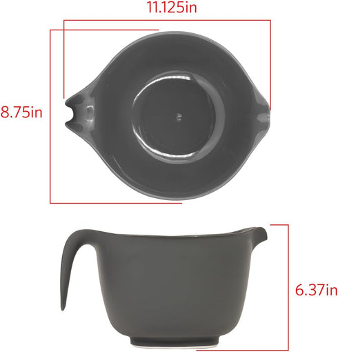 Glad Mixing Bowl with Handle – 3 Quart | Heavy Duty Plastic with Pour Spout and Non-Slip Base | Dishwasher Safe Kitchen Supplies for Cooking and B...