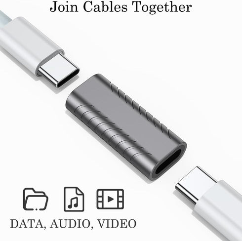 AuviPal USB C Coupler (2 Pack), USB Type C Female to Female Adapter Extender Support up to 40Gbps Data Transfer, 100W Power Delivery and 8K@60Hz V...