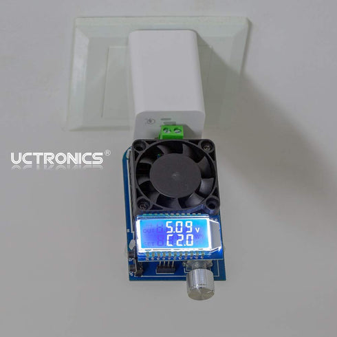 UCTRONICS Electronic USB Load Tester, Adjustable Discharge Resistor Module 35W, Test and Trigger QC2.0 QC3.0 AFC 9V FCP, Intelligent Temperature C...