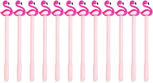 12Pcs/Bulk Cute Pens Aesthetic Kawaii Pink Flamingo Gel Ink Pen, Novelty Animal Cool Rollerball Fancy Writing Stationery School Office Supply for ...