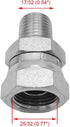 (2-PACK) 1404-04-08 Hydraulic Hose Adapter Fitting 1/4" Male (1/4"-18NPTF) × 1/2" Female Swivel (1/2"-14NPSM) SAE Straight Pipe Joints Tube Connec...
