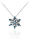 COLORFUL BLING Women's Blue Snowflake Dangle Earrings Pendant Necklace Ring Set Flower Clavicle Chain Crystal Thanksgiving Day gift for Women Fema...