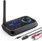 Bluetooth 5.0 Transmitter Receiver for 2 Headphones 2-in-1 Audio Adapter with Bypass Low Latency LCD Display ON/Off Switch Volume Control Optical ...