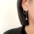 Star 925 Sterling Silver Double Piercing Earrings Huggie Cuff Chain for Women Teen Girls 2 Holes CZ Charm Dangle Drop Small Hoop Earrings Cartilag...