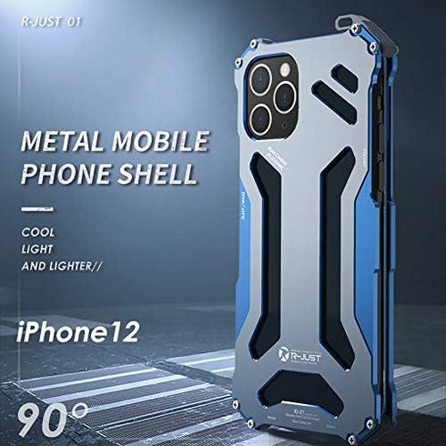 Kowauri Metal Case for iPhone 12 Pro Max,Gundam Aluminum Metal Shock Proof Frame Bumper Double Color Oxidation Aluminum Metal Case Cover for iPhon...