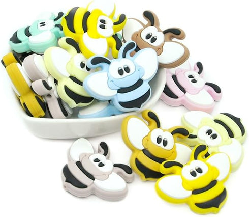 21Pcs Animal Silicone Beads Cute Bee Beads Animal Silicone Focal Beads for Jewelry Making DIY Necklaces Bracelet Keychain Lanyard Crafts Supplies...