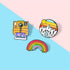 3Pcs Rainbow Brooches Landscape Camera Enamel Lapel Pins Outdoors Camping Travel Camp Lapel Pins Cartoon Brooches Badges Fashion Gifts for DIY Bac...