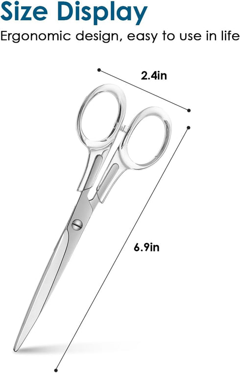 Acrylic & Stainless Steel 7" Scissors?Stylish and Functional Scissors for Office and Home Use-Silver...