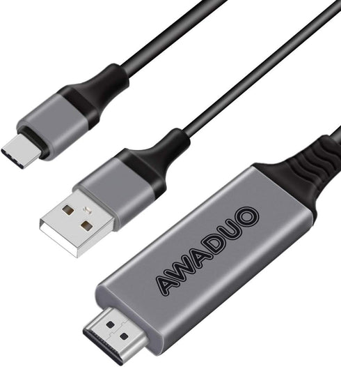 USB C to HDMI Adapter with Charging Cable, Type c to HDMI Adapter 4K 30Hz Compatible with MacBook 2018 iPad Pro,iMac,ChromeBook Pixel,Galaxy S9 No...