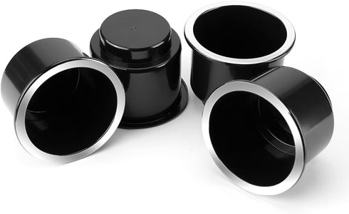 JoyTutus Cup Holder Insert 4pcs for RV Boat Car Couch Golf Cart, Elegant Chrome, Large Plastic Universal Drop in Cup Holder for Pontoon Table Sofa...
