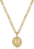 KissYan Initial Necklace For Women,14K Gold Plated Round Letter Pendant Necklace Capital Monogram Necklace Alphabets from A-Z Figaro Chain Necklac...