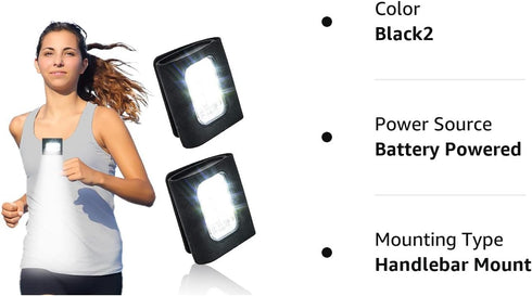 GOANDO Running Lights 2 Pack Safety Jogging LED Light for Runners and Joggers High Visibility Reflective Running Gear with USB Charging Line and S...