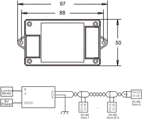 RS-485 Repeater, Repeater Industrial Grade Amplifier Isolated Converter Used for Attendance Machine, IC Card Charging System, Automation Control...