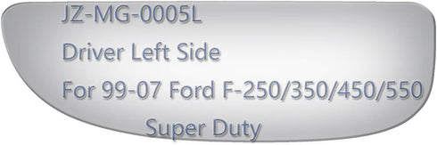 JZSUPER Lower Towing Mirror Glass fit for 99-07 Ford F250 F350 F450 F550 Super Duty Pickup Truck Driver Left Side LH Convex Replacement Including ...