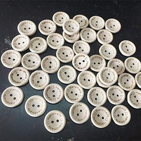 100 pcs Wooden Handmade Buttons, Crafts Assorted Buttons Wooden Sewing Buttons, for Sewing Clothing Accessories, DIY Crafting Projects Decorations...