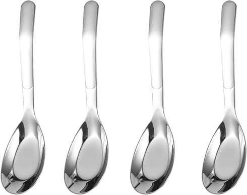 Asian Soup Spoons Chinese Soup Spoons Stainless Steel Spoons, Thick Heavy Stainless Steel Soup Spoons Table Spoons Dinner Spoons Flat Square Spoon...