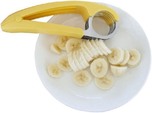 1 PCs Creative Stainless Steel Banana Chopper Fruit Cutter Cucumber Vegetable Peeler slicers Kitchen Tools, Yellow...