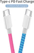 URIZONS 2packs Braided USB C Earphones, Colorful Earbuds, in Ear Headphones with Mic + USB C to USB C PD charging cables 2 Hours full Charged suit...