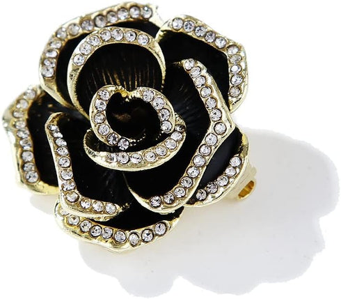 Black Camellia Brooch, Jewelry Gift for Women, Girls, Ladies, Exquisite Packaging...
