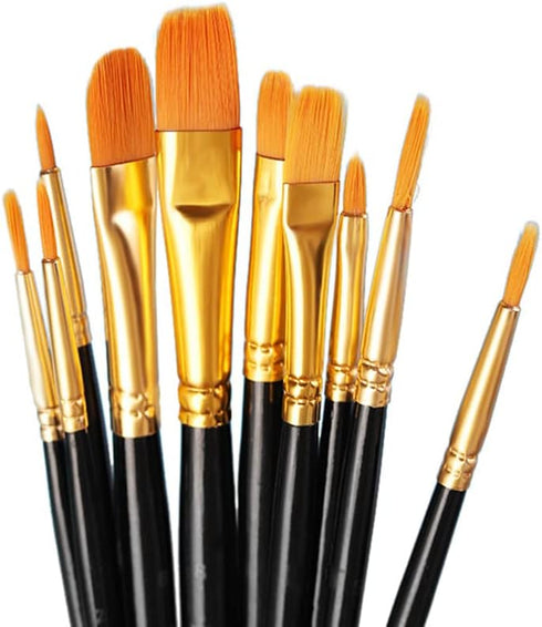 Detail Paint Brushes - 10PCS Detail Brush Set for Acrylic, Watercolor, Oil, Models, Nails - Tiny Paint Brushes with Triangle Grip Handles - Ergono...