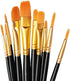 Detail Paint Brushes - 10PCS Detail Brush Set for Acrylic, Watercolor, Oil, Models, Nails - Tiny Paint Brushes with Triangle Grip Handles - Ergono...