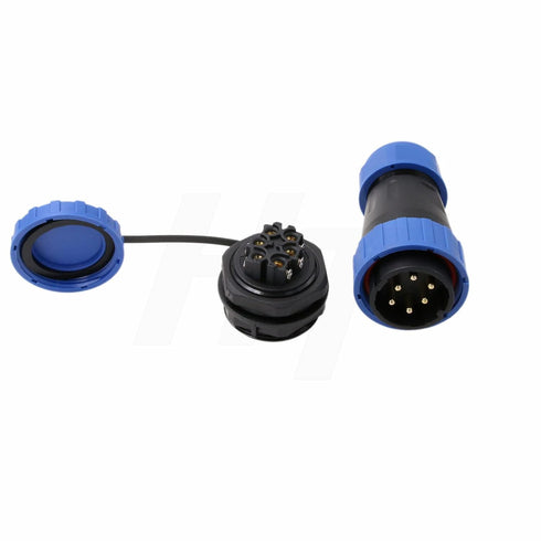 TY28 6 Pin 25A Aviation Waterproof Connector Male Female 12ga Wire Plug Socket Screw-Crimp Solder-Free Quick-Disconnect for Power Device Automotiv...