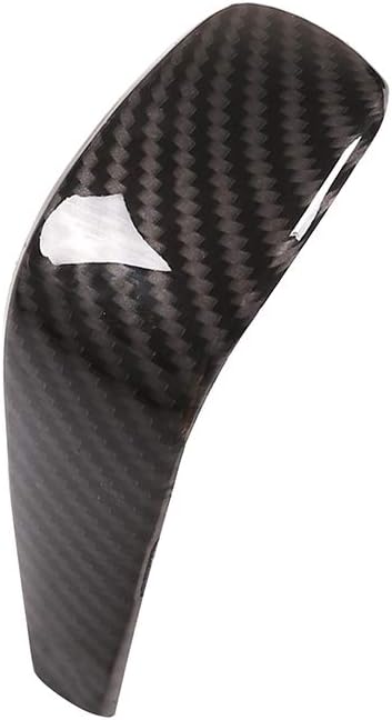 ABS Carbon Fiber Compatible with BMW E90 Carbon Fiber Pattern Gear Shift Knob Cover Trim, Carbon Fiber Style ABS Gear Shift Head Cover Compatible ...