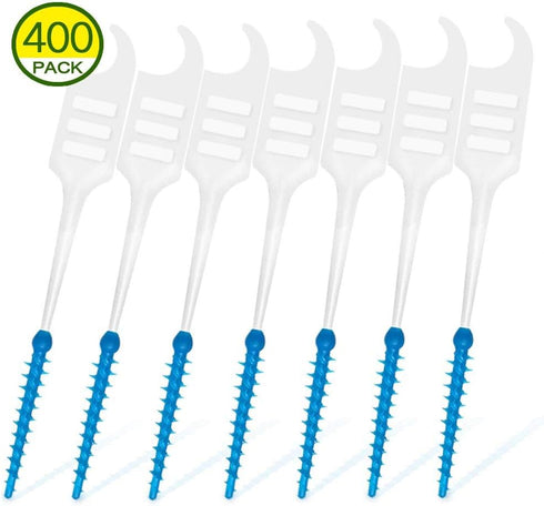 400pcs Dental Picks Soft-Interdental Brush Double-Ended Toothpicks Silicone Dental Floss...
