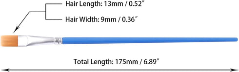 30 Pcs 9mm Wide Flat Paint Brushes, Acrylic Small Brush Bulk for Detail Painting...