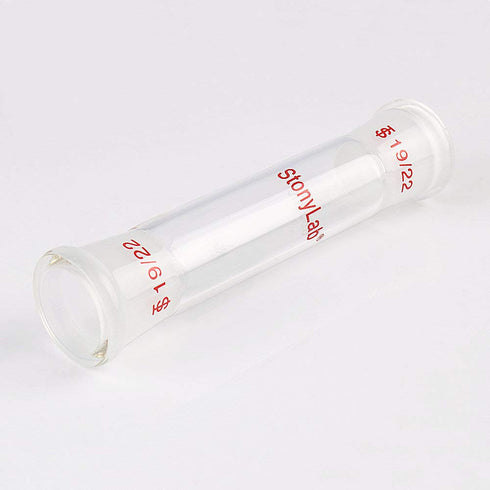 stonylab Glass Straight Connecting Adapter, Borosilicate Glass 90mm Between Two 19/22 Ground Outer Standard Taper Joints for Laboratory Lab Supply...