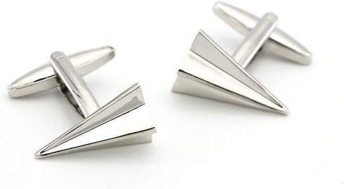 Paper Plane Cuff Links Silver Color Cute Cufflinks With Gift Box...