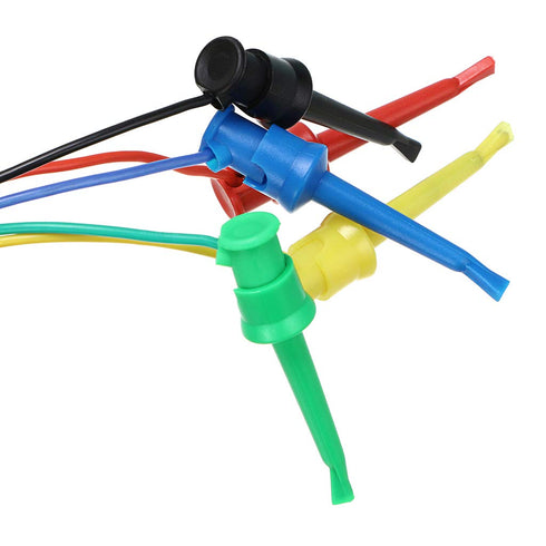 Sumnacon 5 Pcs Multimeter Electrical Test Dual Lead Test Hook Clips - 5 Colors Silicone to Flexible Test Cables for Electronic, Component, Testing...