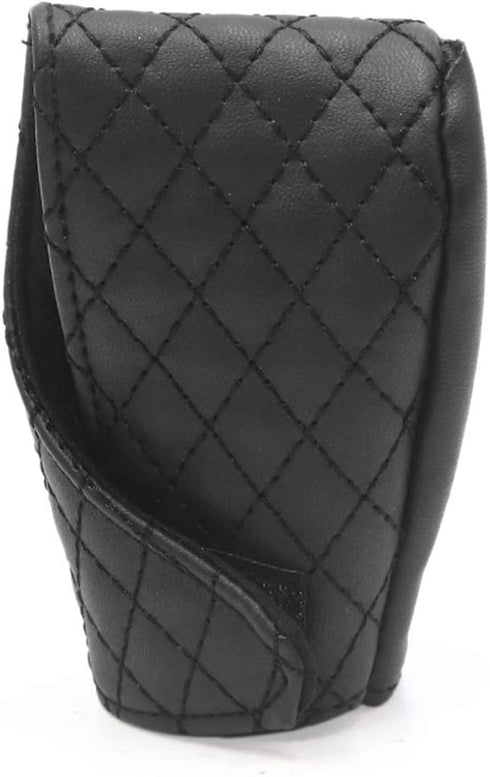 Universal Leather Gear Shift Cover: Car Stick Shift Knob Cover Protector with Velcro Fit for Most Automatic Vehicle SUV Truck(Black)...