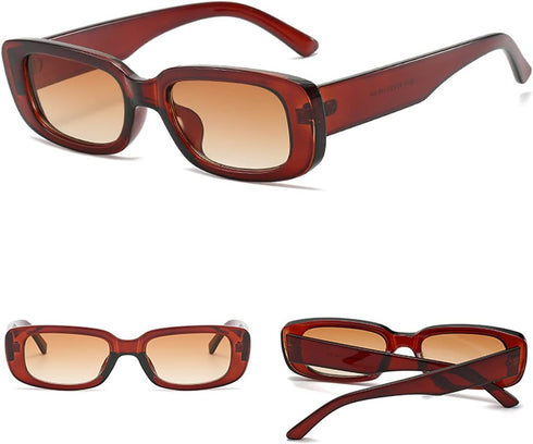 Rectangle Sunglasses for Women Black 90s Retro Sunglasses Fashion Y2K Square Sunglasses...