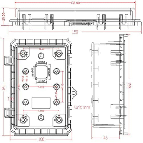 MAKERELE ABS Plastic Waterproof Electrical Boxes Hinged Shell Outdoor Universal Project Enclosure with Transparent Cover 5.9×3.9×2.8 inch(150×100×...