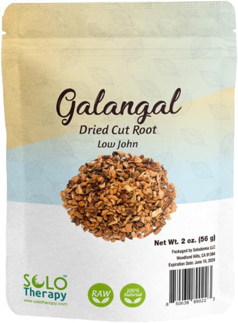 Galangal Root 2 oz, Galangal Dried Cut Root, LOW JOHN ROOT, Resealable Bag, 100% Natural, Chewing John Root...