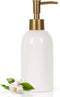Natheeph 14OZ Ceramic Soap Dispenser Ceramic Soap Pump Dispenser Can Fill Liquid for Bathroom/Kitchen (White)...