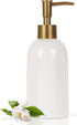 Natheeph 14OZ Ceramic Soap Dispenser Ceramic Soap Pump Dispenser Can Fill Liquid for Bathroom/Kitchen (White)...