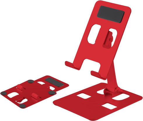 Cell Phone Stand, Foldable Aluminum Adjustable Phone Holder for Desk Portable Travel Holder Office Desk Accessories Compatible for iPhone 14 Pro M...