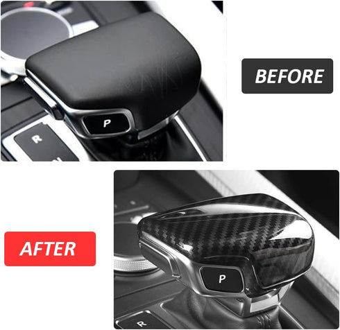 Gear Shifting Knob Cover Trim for Audi A4 A4allroad / A5 S5 / Q5 2023 2022 2021-2017 Shifter Knob Stickers Head Trim for Audi SQ5 2018-2023 / Q7 2...