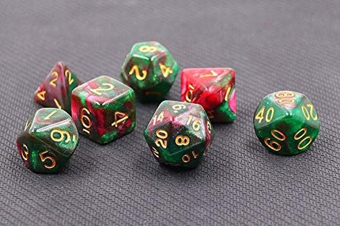 HD Polyhedral Dice Sets D&D Dice for Dungeon and Dragons RPG Role Playing Games MTG Pathfinder Table Top Games 7 Dice Set Roseway...