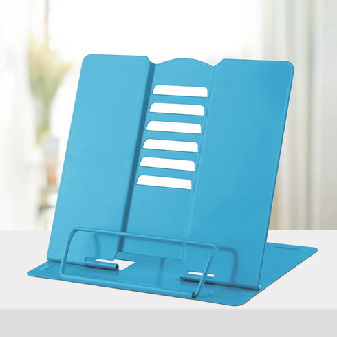 Book Stand Metal Desk Book Holder, Book Holders for Reading Hands Free, Adjustable Cookbook Documents Holder, Portable Bookstand for Music Books, ...